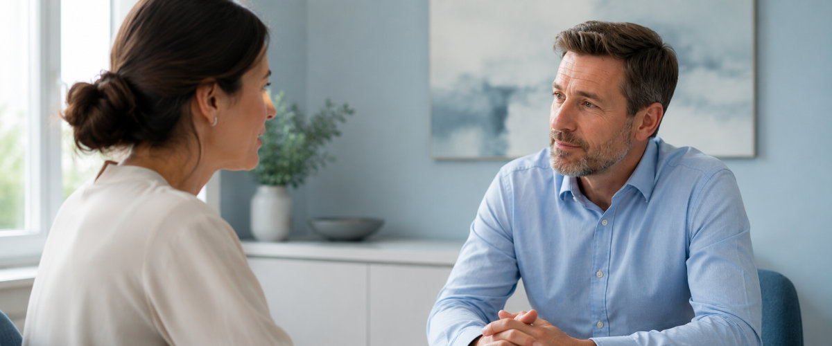 Consultant in conversation with patient